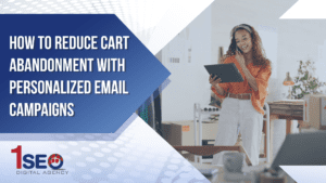Woman managing direct-to-consumer ecommerce operations using a tablet while coordinating personalized email marketing campaigns to reduce cart abandonment.